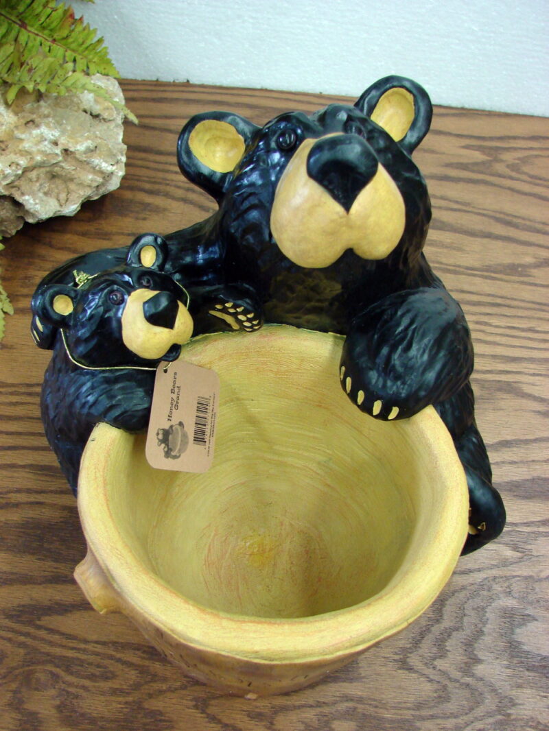 New Big Sky Carvers Bearfoots Bears Jeff Fleming Grand Honey Bears Pot, Moose-R-Us.Com Log Cabin Decor