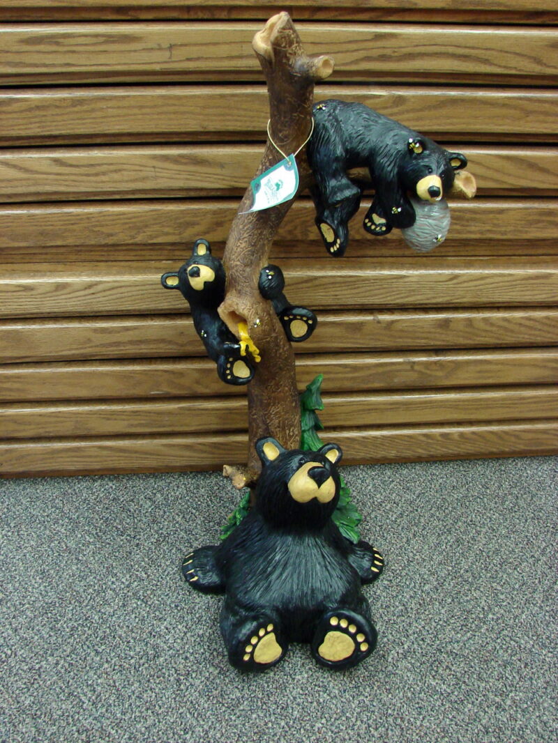 New Big Sky Carvers Bearfoots Bears Jeff Fleming Grand Honey Tree 3 Bear, Moose-R-Us.Com Log Cabin Decor