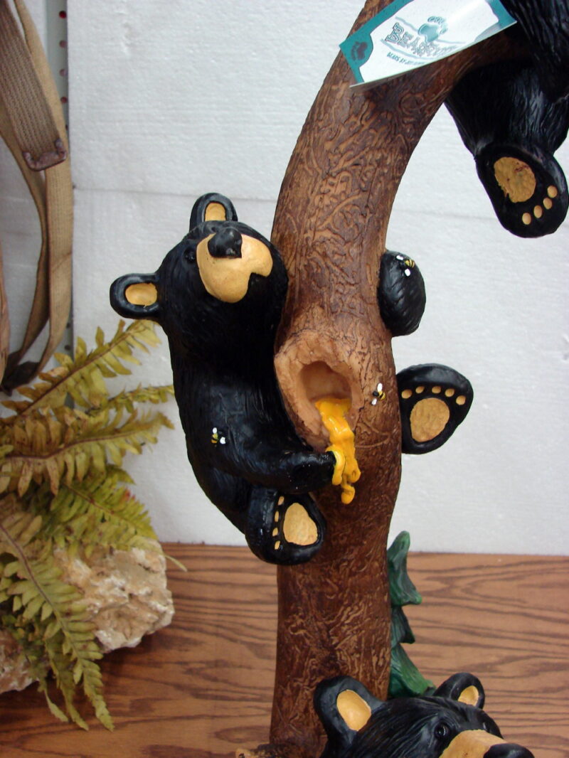 New Big Sky Carvers Bearfoots Bears Jeff Fleming Grand Honey Tree 3 Bear, Moose-R-Us.Com Log Cabin Decor