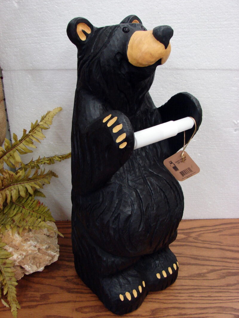 New Big Sky Carvers Bearfoots Bears Jeff Fleming Grand Little Johnny TP Holder, Moose-R-Us.Com Log Cabin Decor