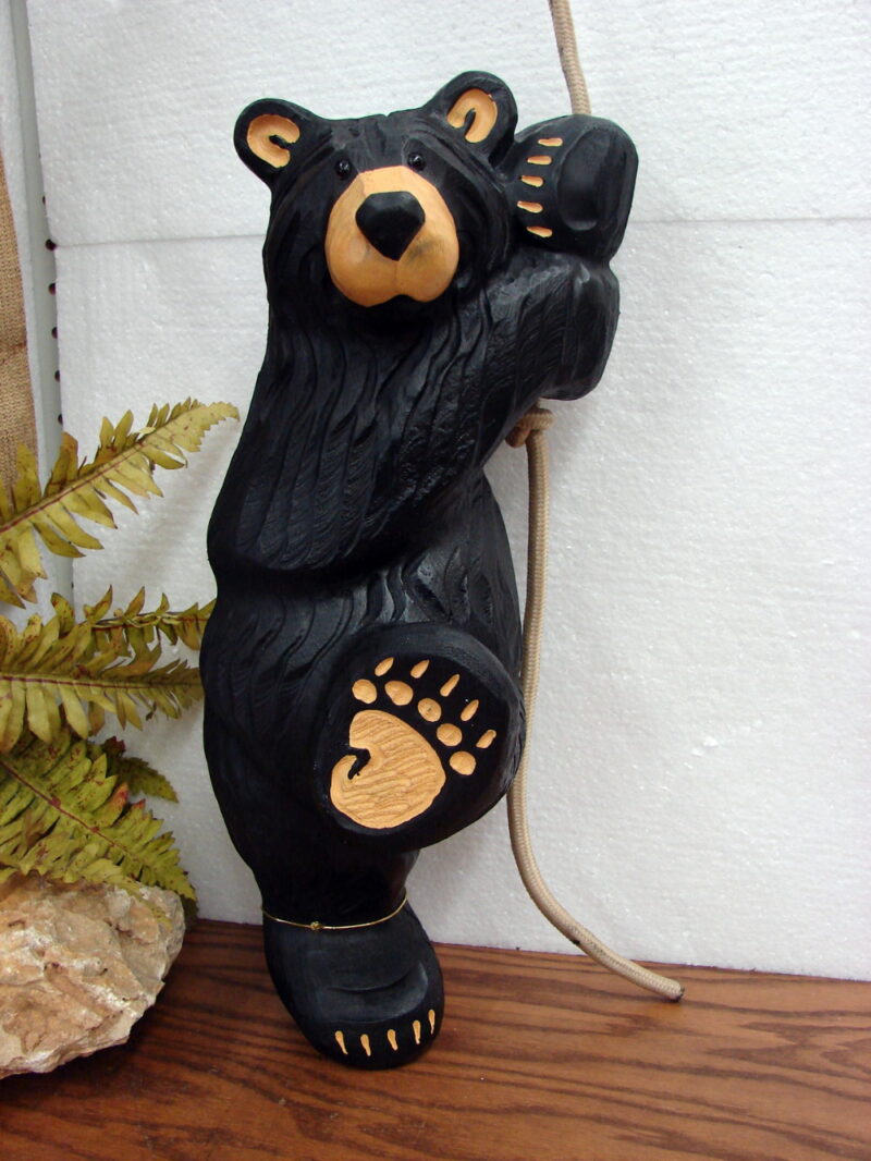New Big Sky Carvers Bearfoots Bears Jeff Fleming Grand Tarzan Rope Hanging Bear, Moose-R-Us.Com Log Cabin Decor