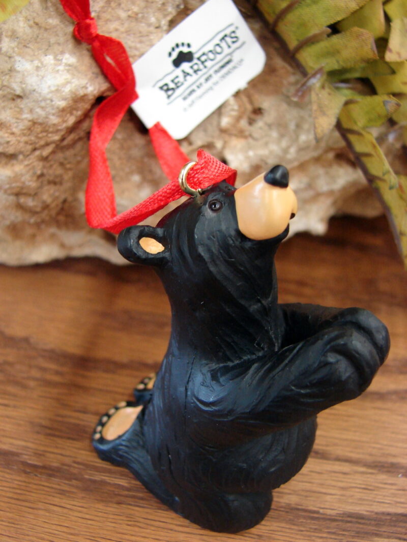 New Big Sky Carvers Bearfoots Bears Jeff Fleming Bear Just Pray Ornament, Moose-R-Us.Com Log Cabin Decor