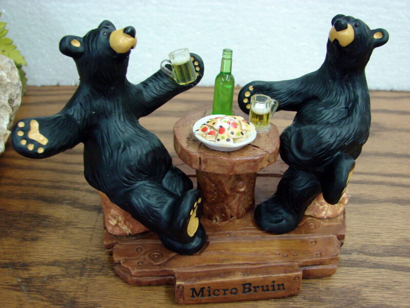 New Big Sky Carvers Bearfoots Bears Jeff Fleming Bears Micro Bruin Figurine, Moose-R-Us.Com Log Cabin Decor