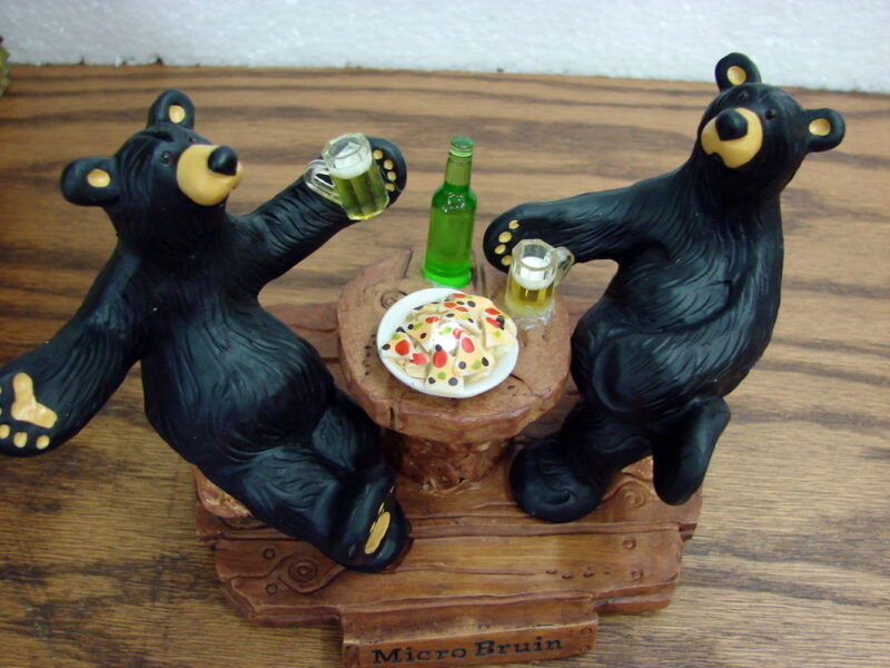 New Big Sky Carvers Bearfoots Bears Jeff Fleming Bears Micro Bruin Figurine, Moose-R-Us.Com Log Cabin Decor