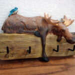 New Big Sky Carvers Bearfoots Bears Jeff Fleming Moose Wall Mount Key Holder Rack