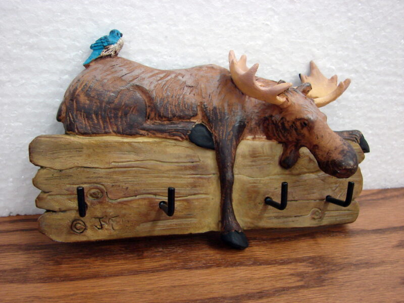 New Big Sky Carvers Bearfoots Bears Jeff Fleming Moose Wall Mount Key Holder Rack, Moose-R-Us.Com Log Cabin Decor