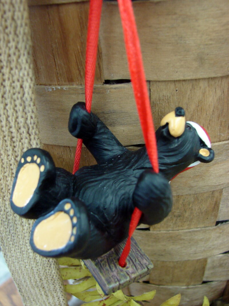 New Big Sky Carvers Bearfoots Bears Jeff Fleming Santa Bear Swing Ornament, Moose-R-Us.Com Log Cabin Decor