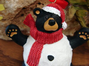 New Big Sky Carvers Bearfoots Bears Jeff Fleming Bear Snowman Ornament