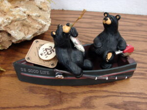 New Big Sky Carvers Bearfoots Bears Jeff Fleming SS Goodlife Black Bear Fishing Boat