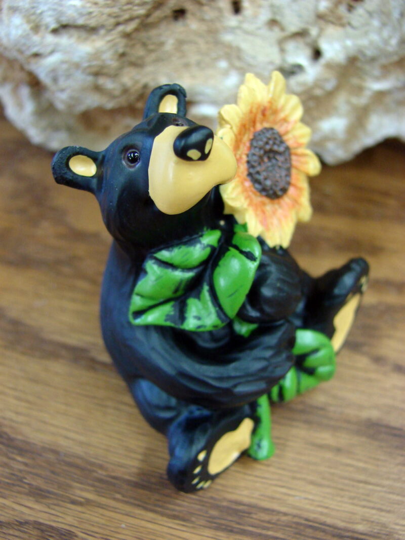New Big Sky Carvers Bearfoots Bears Jeff Fleming Sunflower Bear Mini Figurine, Moose-R-Us.Com Log Cabin Decor