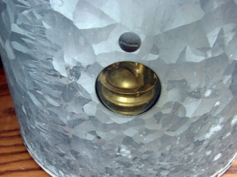 Vintage Galvanized Tin The Clipper Ice Fisherman Heated Minnow Bucket Complete, Moose-R-Us.Com Log Cabin Decor