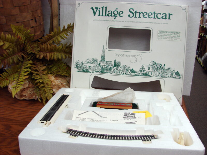 Dept 56 &#8220;Village Streetcar&#8221; with Original Box for Parts, Moose-R-Us.Com Log Cabin Decor