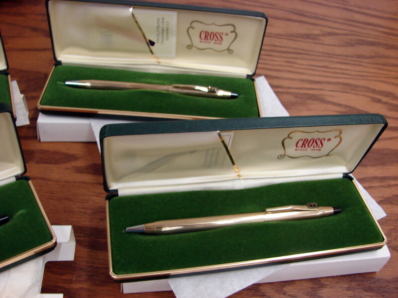 Vintage Cross Pen Pencil ITT Logo Lot Authentic Refills Classic Gold Boxes Sleeves, Moose-R-Us.Com Log Cabin Decor