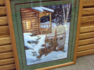 Jeff Renner Print Evening Solitude Signed Autographed Cabin Snowshoe Winter