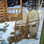 Jeff Renner Print Evening Solitude Signed Autographed Cabin Snowshoe Winter - Image 2