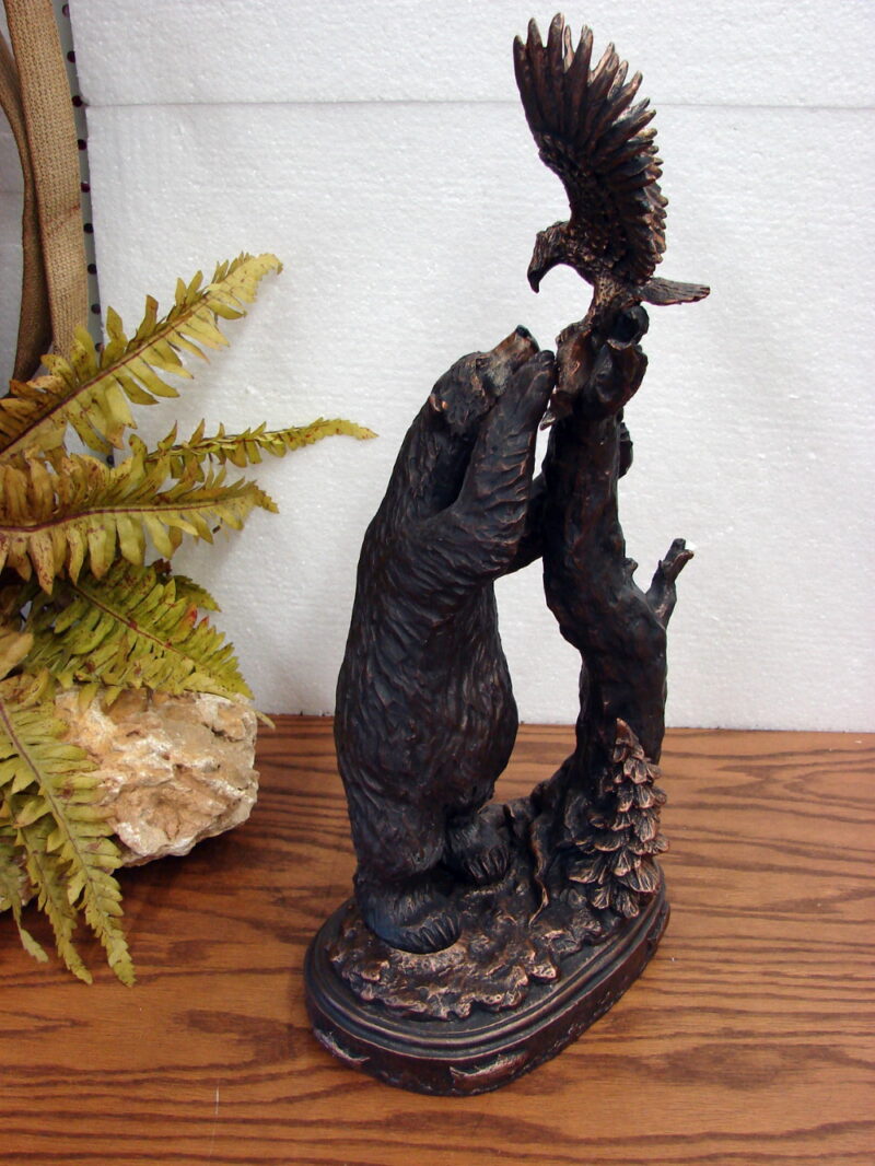 New Big Sky Carvers Jeff Fleming Artwork Montana Bronze Whose Fish Bear Eagle, Moose-R-Us.Com Log Cabin Decor