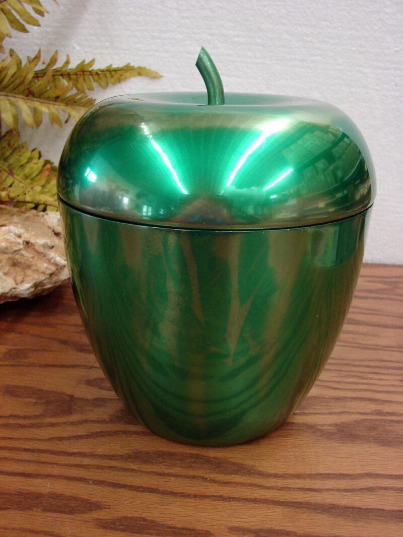 Vintage Tin Metal Everlast Neocraft Green Apple Ice Bucket Complete MCM, Moose-R-Us.Com Log Cabin Decor