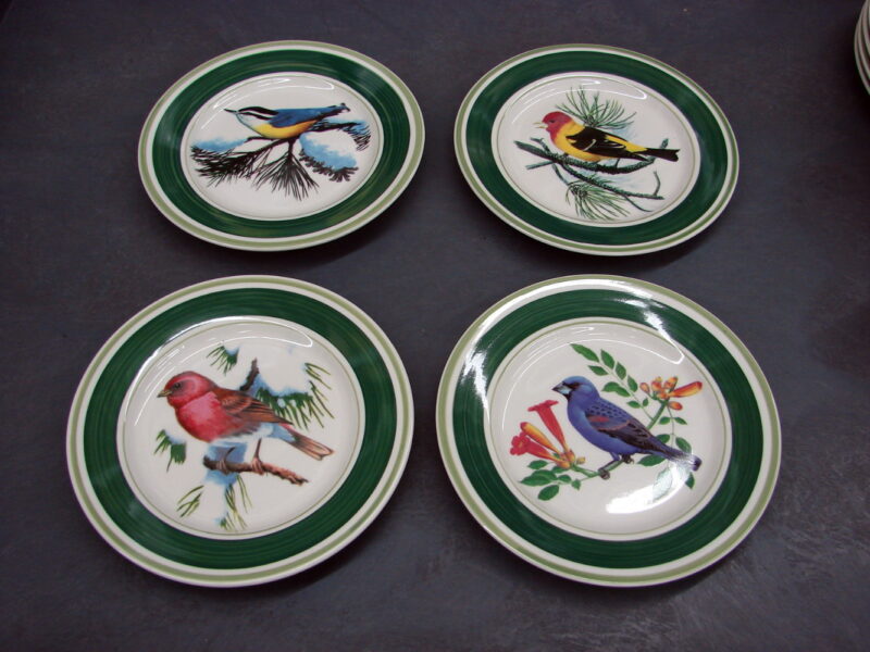 National Wildlife Federation Backyard Songbird Dinner Wear Set Service for 4, Moose-R-Us.Com Log Cabin Decor