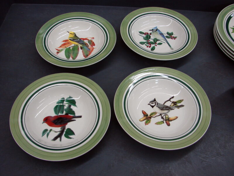 National Wildlife Federation Backyard Songbird Dinner Wear Set Service for 4, Moose-R-Us.Com Log Cabin Decor