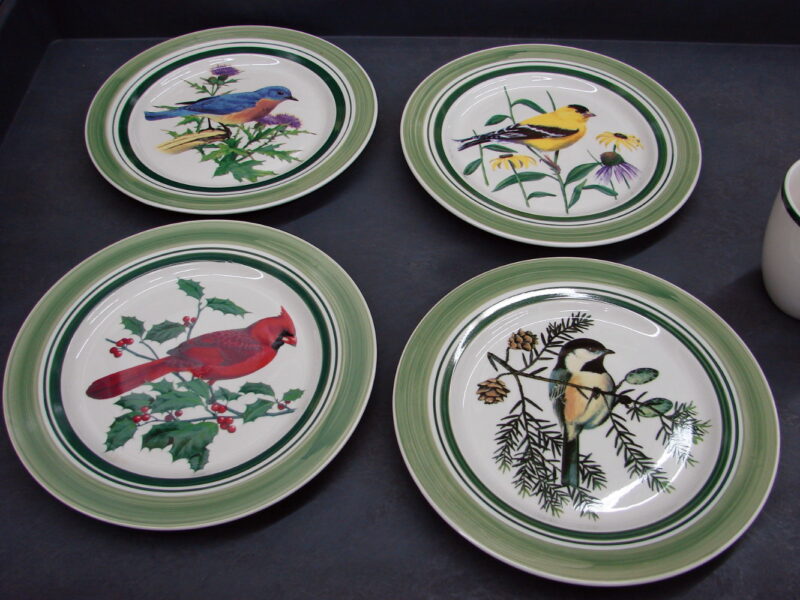 National Wildlife Federation Backyard Songbird Dinner Wear Set Service for 4, Moose-R-Us.Com Log Cabin Decor