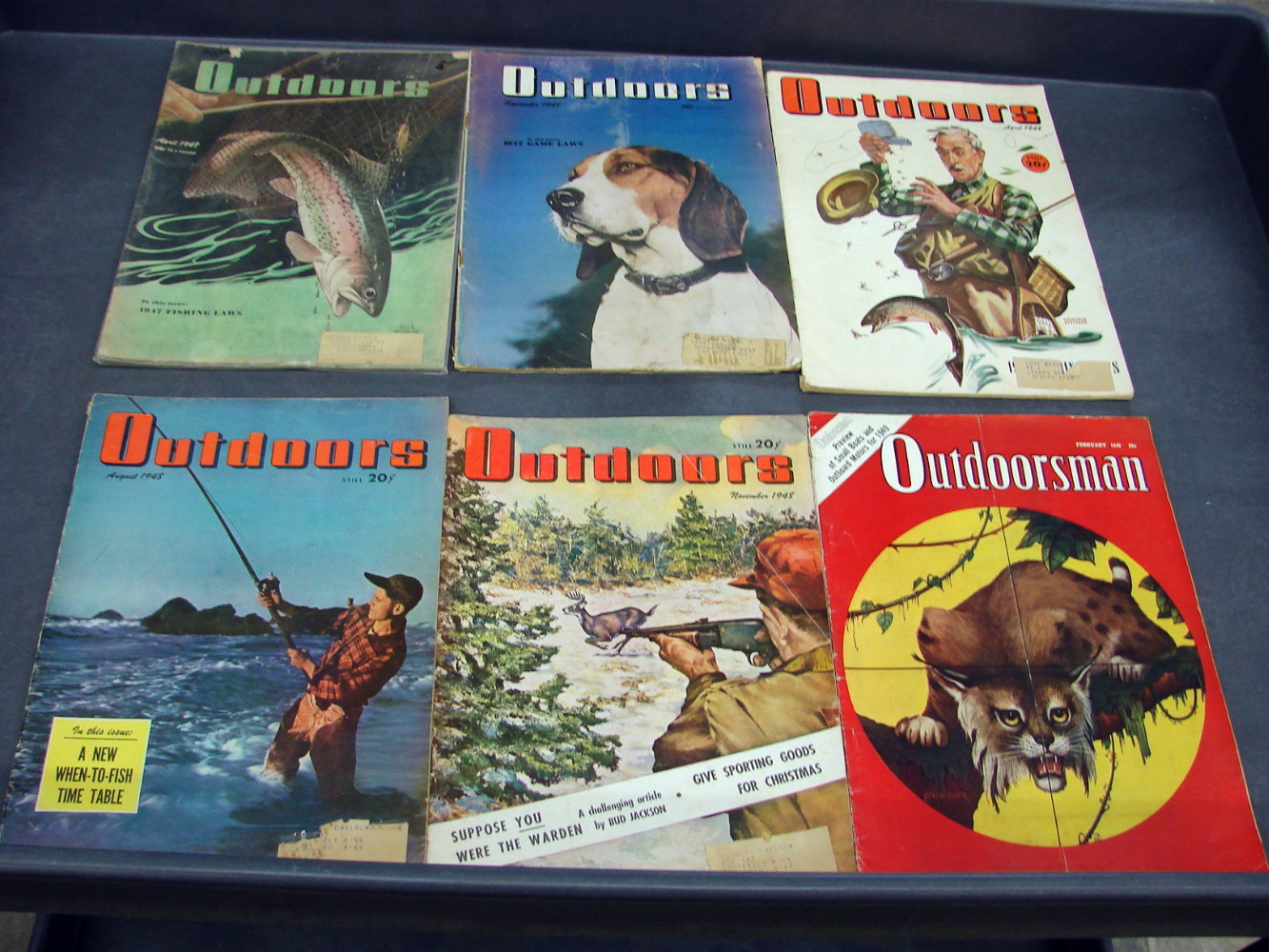 Vintage Sporting Fishing Hunting Outdoors Fur Fish Game Magazine Lot -   Log Cabin Decor