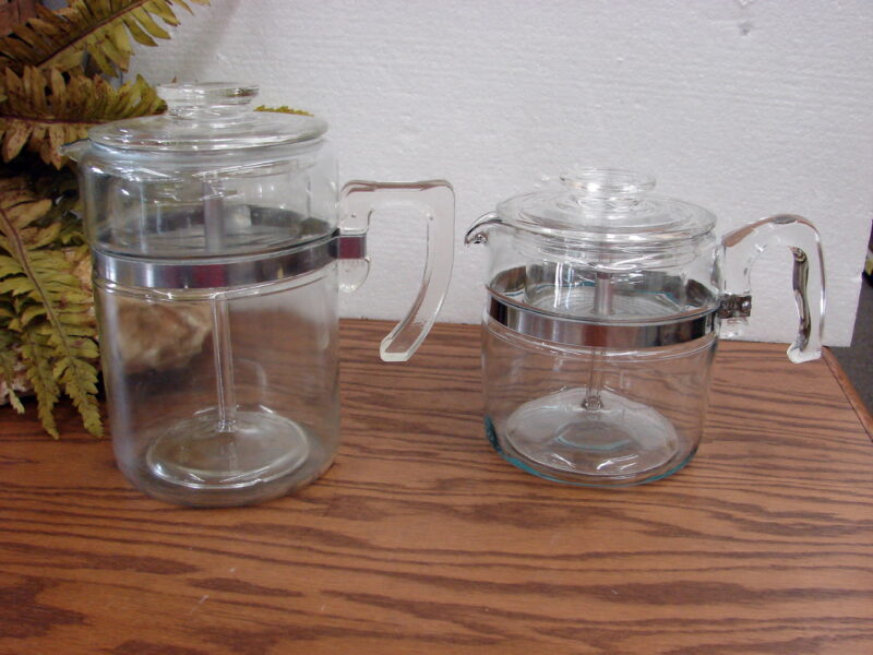 Vintage PYREX 7829 Flameware Glass Coffee Percolator Pot Tall 9 Cup, Moose-R-Us.Com Log Cabin Decor