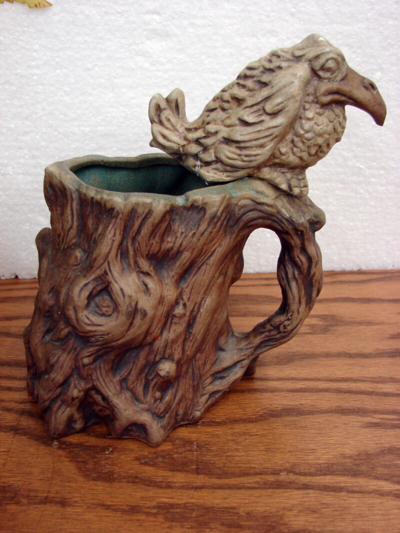 1973 Jim Rumph Middle Earth Tree Stump Vulture Bird Tankard Beer Mug Troll, Moose-R-Us.Com Log Cabin Decor