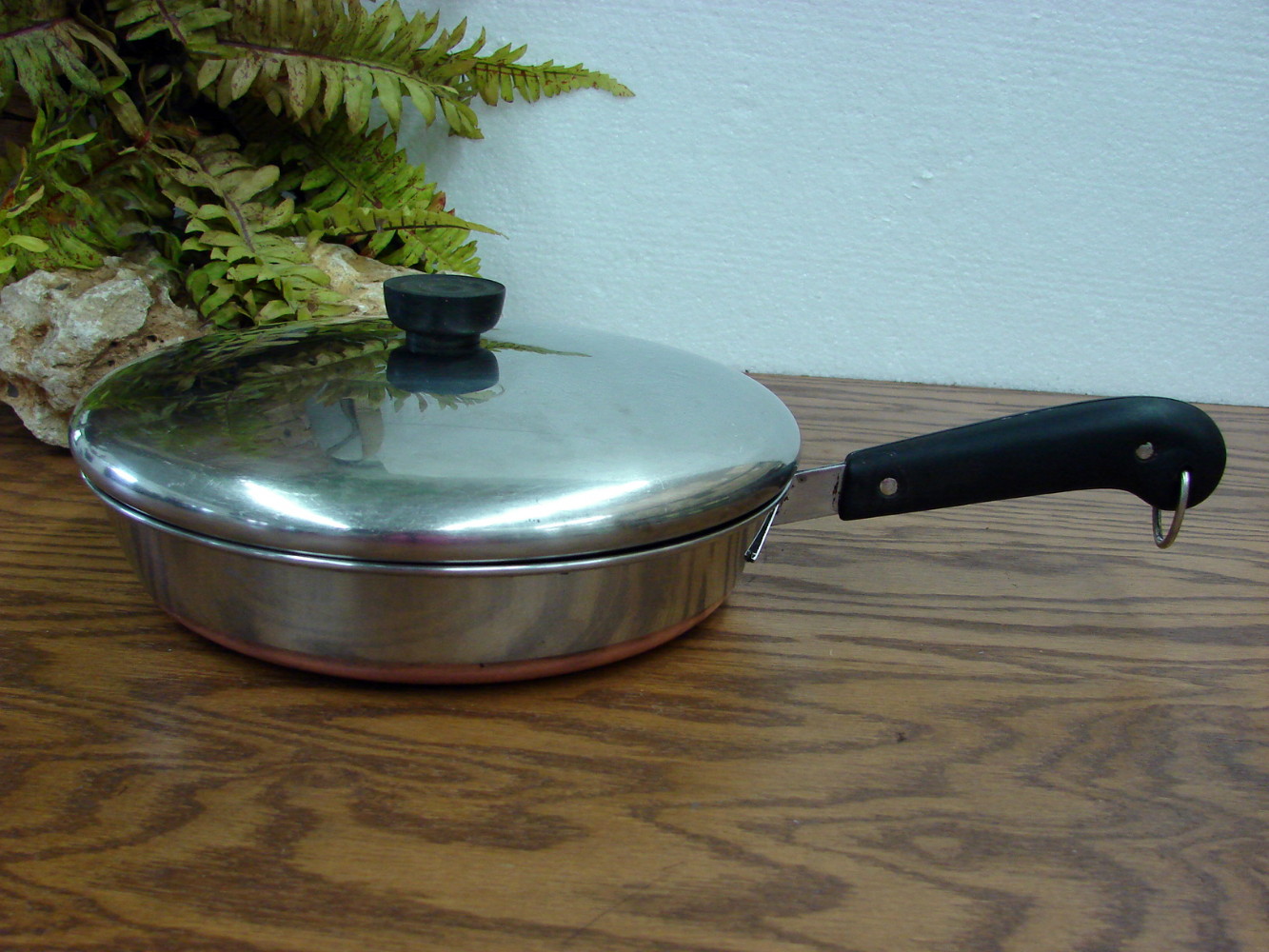 Vintage Copper Bottom Revere Ware 10" Skillet Frying Pan w/ Lid Chicken Fryer - Image 7