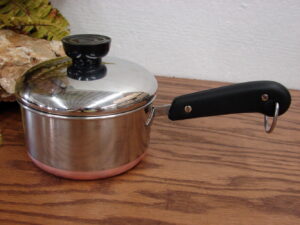 Vintage Copper Bottom Revere Ware 3/4 Quart Sauce Pan w/ Lid