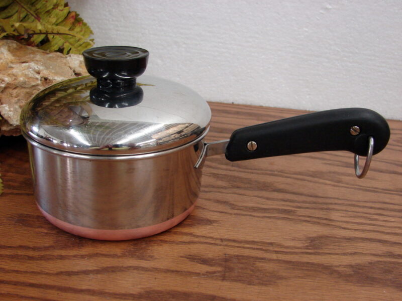 Vintage Revere Ware Copper Bottom Pots Pans Teapot Kitchen Cookware, Moose-R-Us.Com Log Cabin Decor