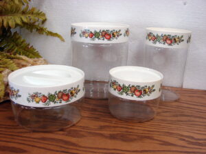 Vintage Corning Ware Spice of Life PYREX Clear Glass See 'N Store Canister Extra Large