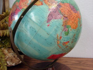 Replogle Stereo Relief World Globe Swivel Tilt 12" Steamship Routes Shelf Ice