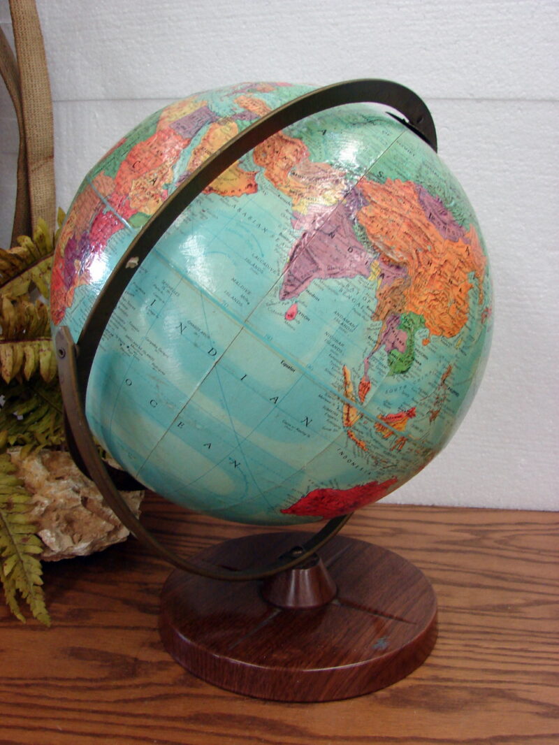 Replogle Stereo Relief World Globe Swivel Tilt 12&#8243; Steamship Routes Shelf Ice, Moose-R-Us.Com Log Cabin Decor