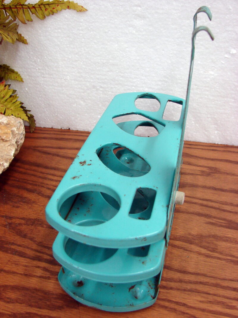 1950&#8217;s Retro Turquoise MCM Plant Bathroom Kitchen Vacuum Organizer, Moose-R-Us.Com Log Cabin Decor