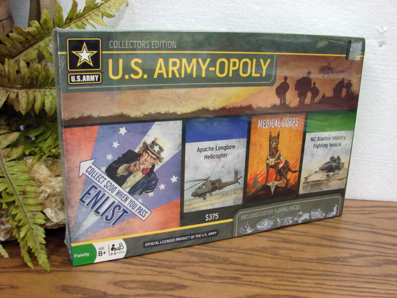U.S. Army-Opoloy Monopoly Game NIB Collectors Edition, Moose-R-Us.Com Log Cabin Decor