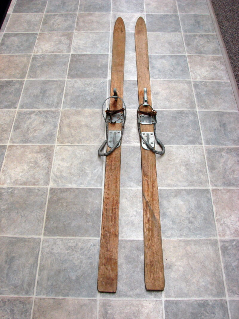 Vintage Wood Skis 2107 Bindings Antique Wooden Skis for Wall Decor, Moose-R-Us.Com Log Cabin Decor