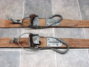 Vintage Wood Skis 2107 Bindings Antique Wooden Skis for Wall Decor