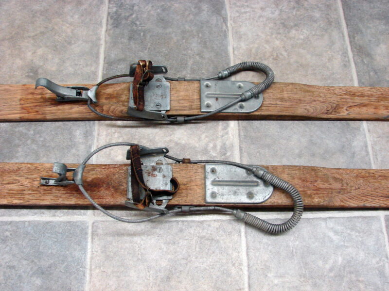 Vintage Wood Skis 2107 Bindings Antique Wooden Skis for Wall Decor, Moose-R-Us.Com Log Cabin Decor