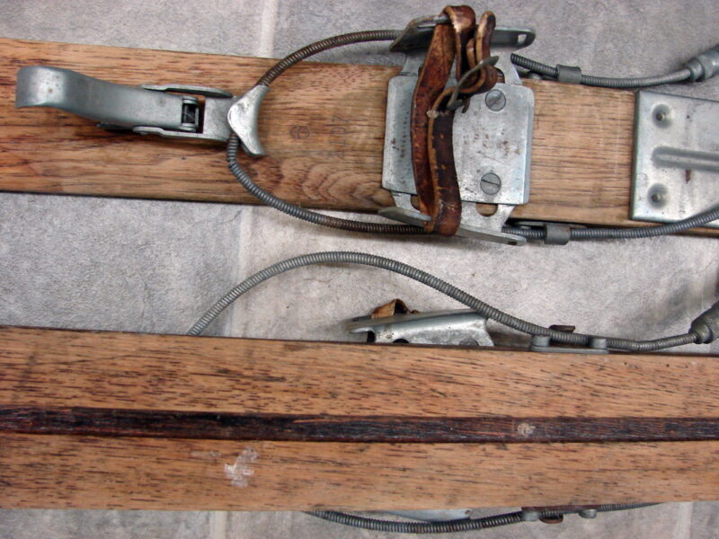 Vintage Wood Skis 2107 Bindings Antique Wooden Skis for Wall Decor, Moose-R-Us.Com Log Cabin Decor