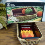 Vintage Anchor Hocking Harvest Amber Basket Buffet NIB Bakeware Kitchenware - Image 2