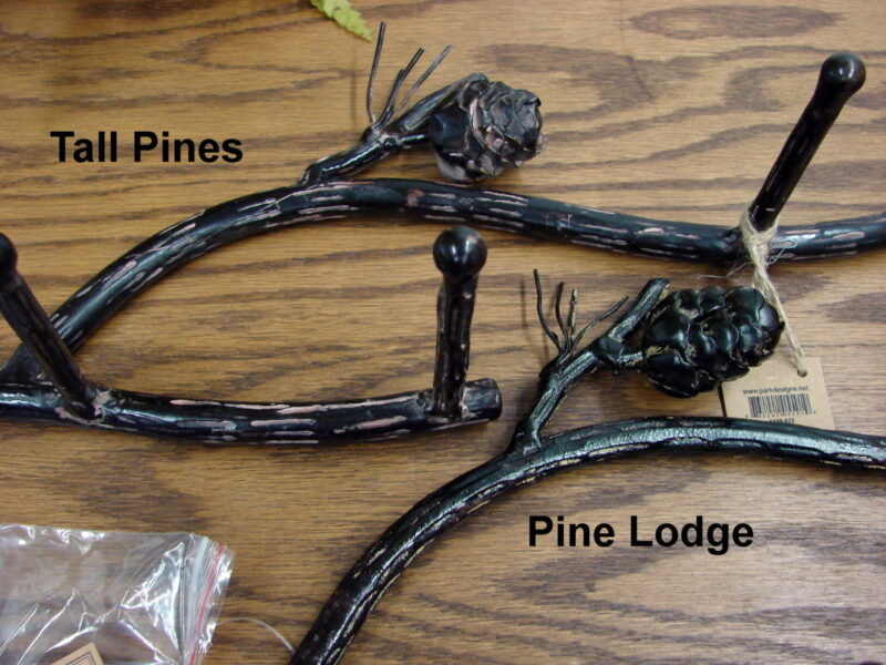 Handcrafted Pine Lodge Iron Pinecone Bathroom Towel Bar Peg Hooks Holder, Moose-R-Us.Com Log Cabin Decor