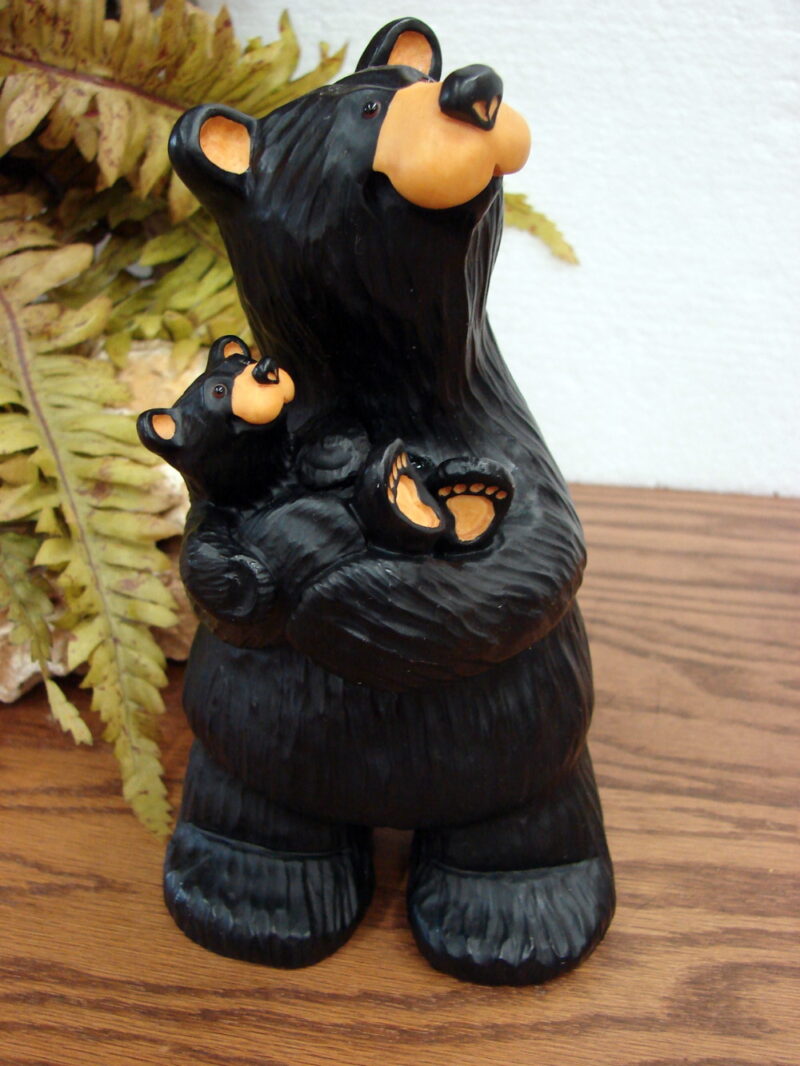 Big Sky Carvers Bearfoots Bears Sher Bear Mama and Baby Cub Black Bear, Moose-R-Us.Com Log Cabin Decor