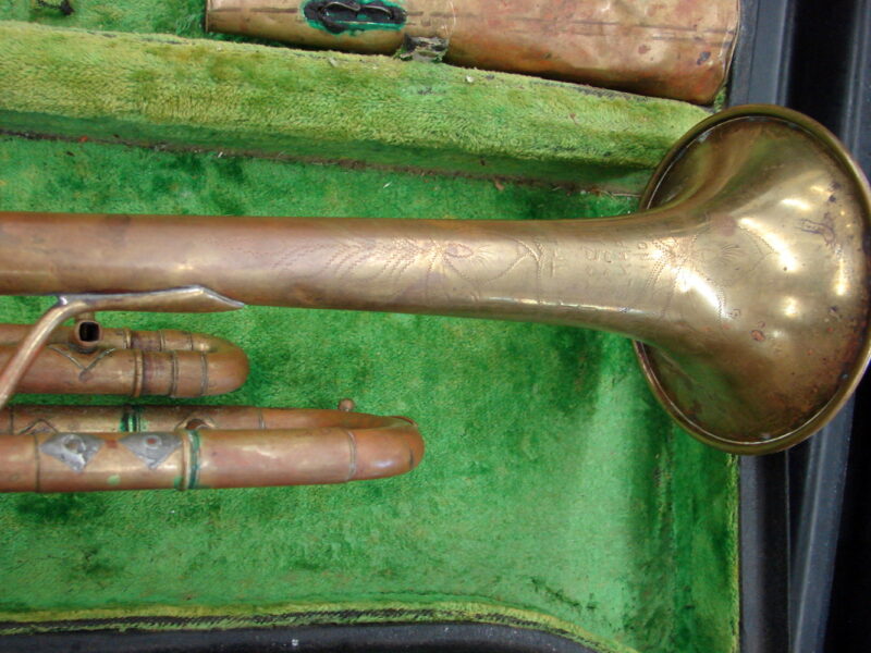 Antique 1920&#8217;s Buescher True Tone 9 Trumpet w/ Case and Accessories, Moose-R-Us.Com Log Cabin Decor