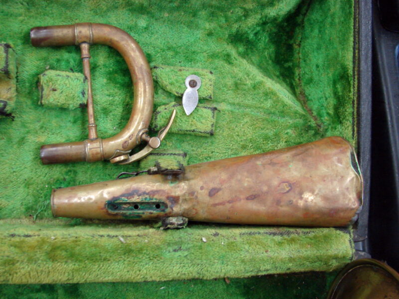 Antique 1920&#8217;s Buescher True Tone 9 Trumpet w/ Case and Accessories, Moose-R-Us.Com Log Cabin Decor