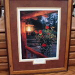 Framed Matted Artwork Sweet Attraction Log Cabin Hummingbird Darrell Bush - Image 2
