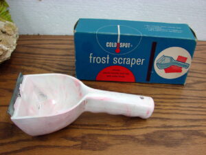 Vintage Cold Spot Frost Scraper NIB Swirl Pink Plastic Steel Blade