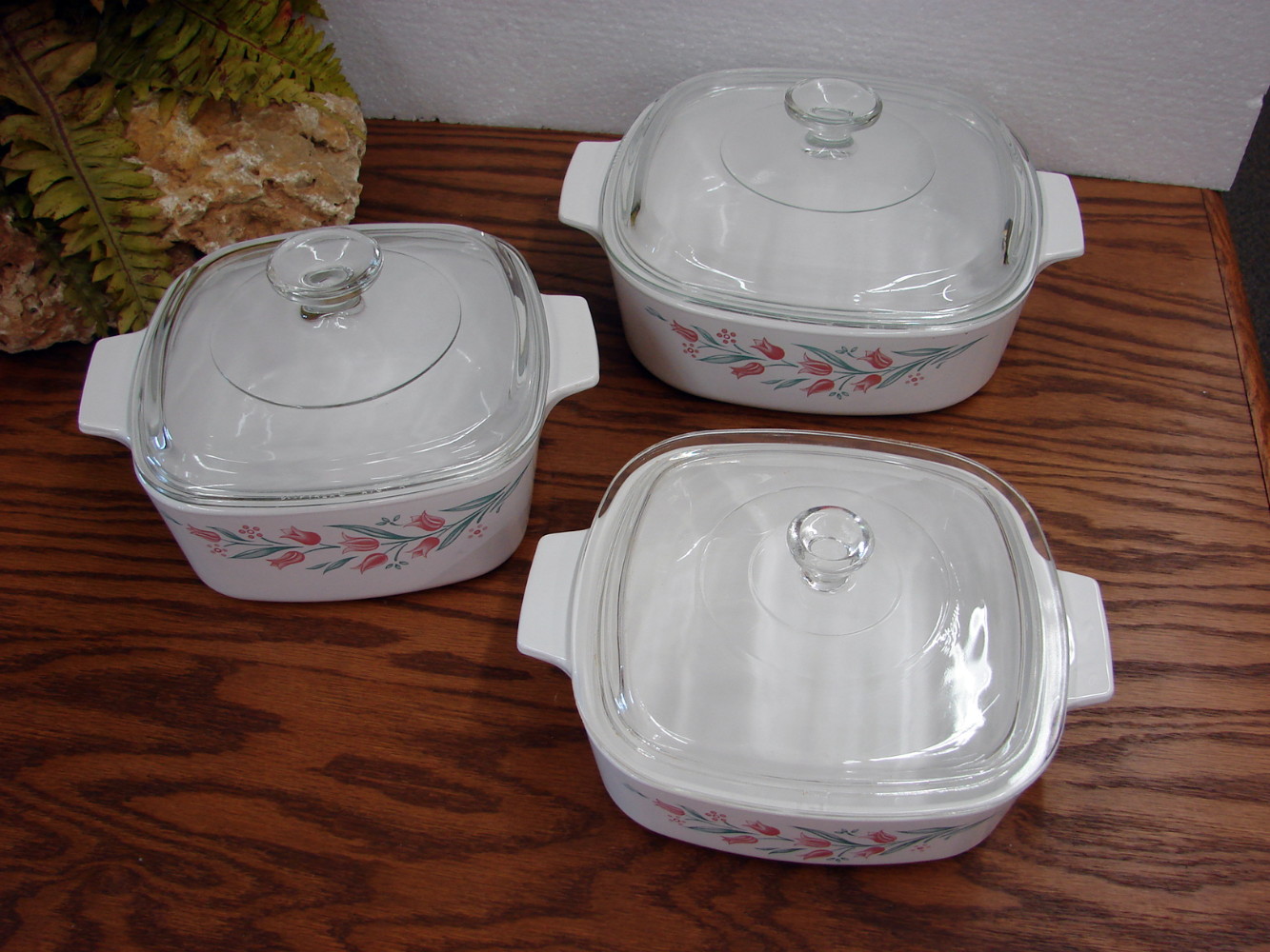 Corning Ware Rosemarie Rose Pink Tulip Corelle 1 Liter Casserole w/ Storage Lid - Image 3