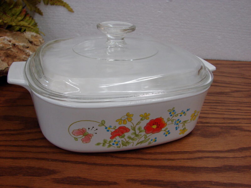 Vintage Corning Ware USA Wildflower Flowered Pan Skillet Batter Bowl Carafe, Moose-R-Us.Com Log Cabin Decor