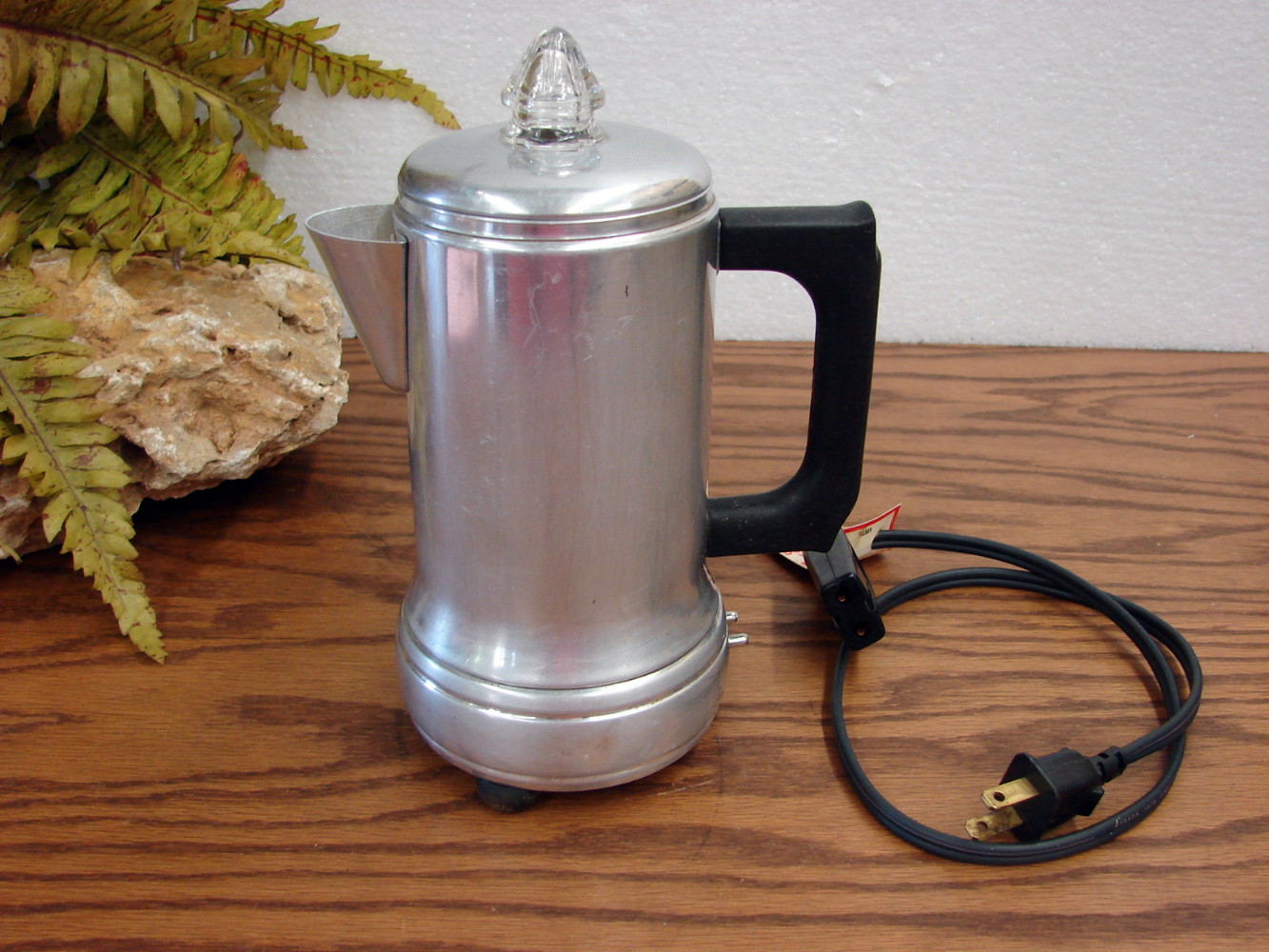 Vintage Empire 1 Cup Aluminum Electric Coffee Percolator 63-T -   Log Cabin Decor