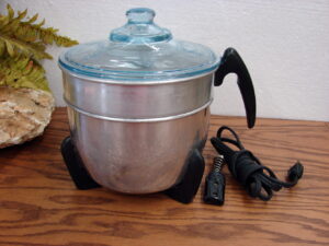Vintage Fire King Blue Sapphire Popcorn Popper Space Age MCM